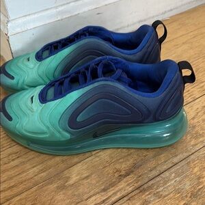 Blue and Green Athletic Sneakers